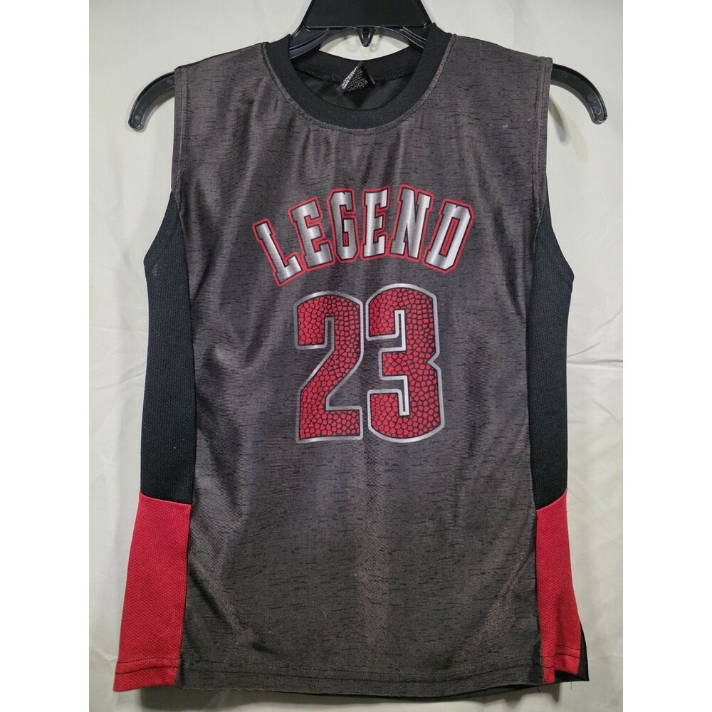 Jordan #23 L Sleeveless Jersey Shirt Boys Mad Game Large 12/14 Black & Red